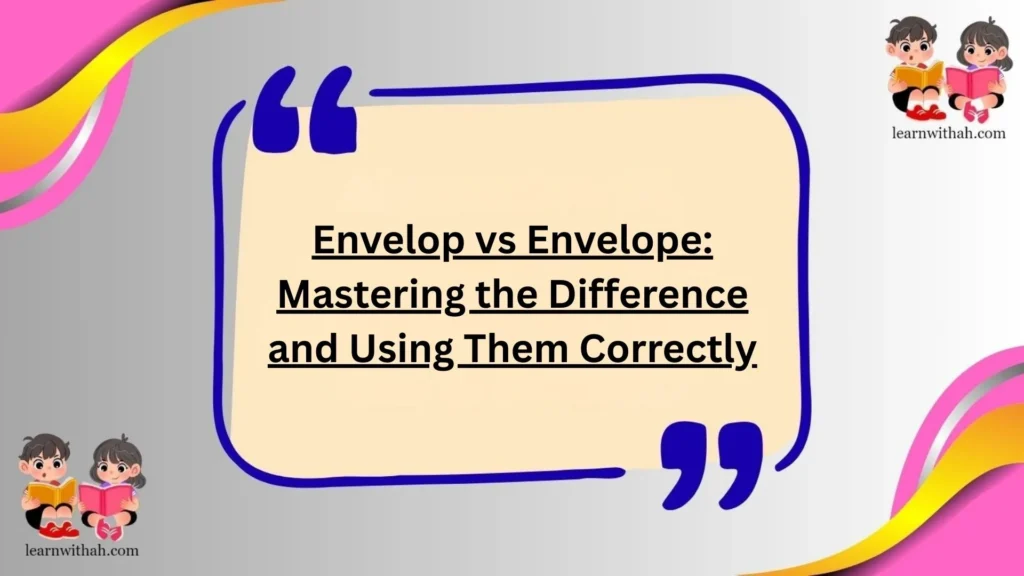 Envelop vs Envelope: Mastering the Difference and Using Them Correctly