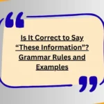 Is It Correct to Say “These Information”? Grammar Rules and Examples