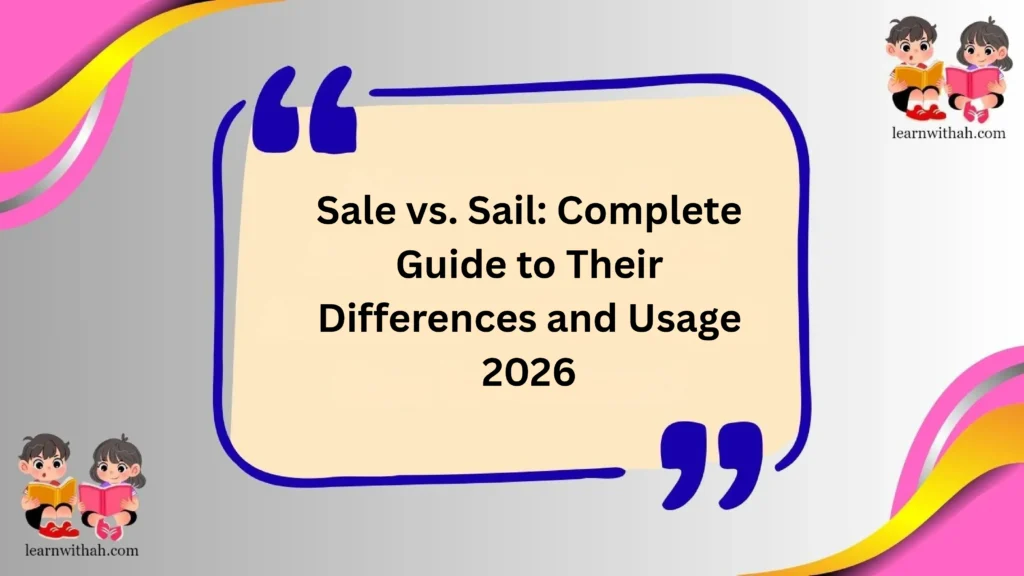 Sale vs. Sail: Complete Guide to Their Differences and Usage